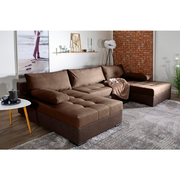 COLLECTION AB Wohnlandschaft Josy U-Form, B: 307 cm, Schlaffunktion & Bettkasten, Federkern