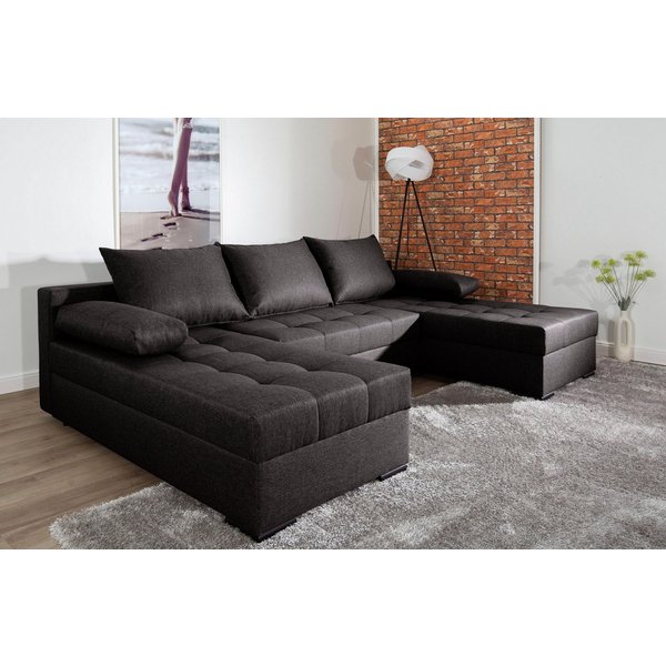 COLLECTION AB Wohnlandschaft Josy U-Form, B: 269 cm, auch in Cord, Schlaffunktion & Bettkasten, Federkern
