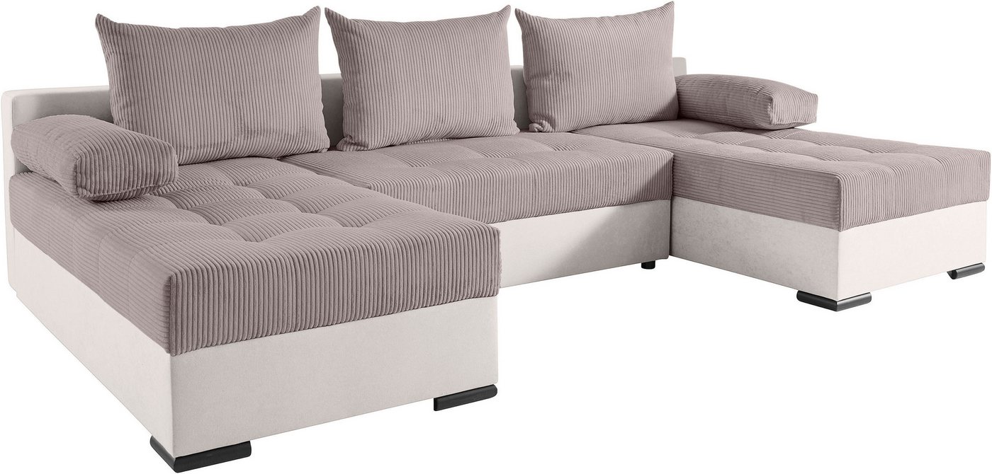 COLLECTION AB Wohnlandschaft Josy U-Form, B: 269 cm, auch in Cord, Schlaffunktion & Bettkasten, Federkern – Bild 4 von 5