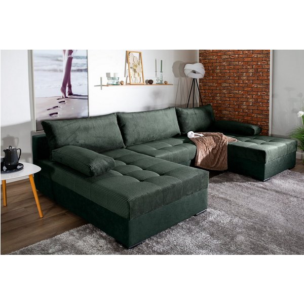 COLLECTION AB Wohnlandschaft Josy U-Form, B: 307 cm, Schlaffunktion & Bettkasten, Federkern