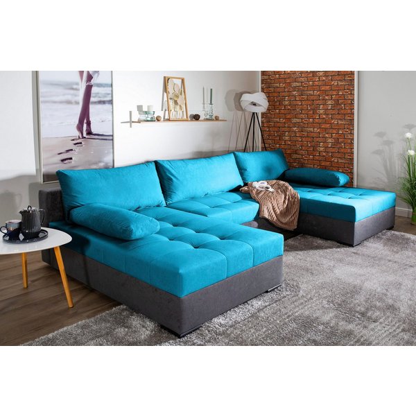 COLLECTION AB Wohnlandschaft Josy U-Form, B: 307 cm, Schlaffunktion & Bettkasten, Federkern