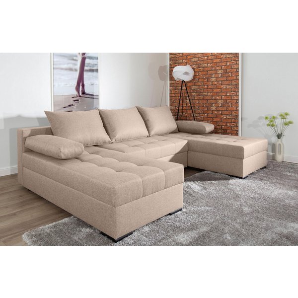 COLLECTION AB Wohnlandschaft Josy U-Form, B: 269 cm, auch in Cord, Schlaffunktion & Bettkasten, Federkern