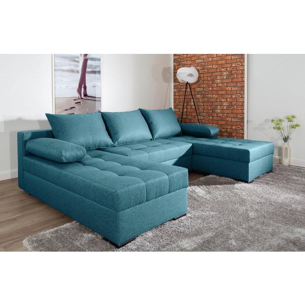 COLLECTION AB Wohnlandschaft Josy U-Form, B: 269 cm, auch in Cord, Schlaffunktion & Bettkasten, Federkern