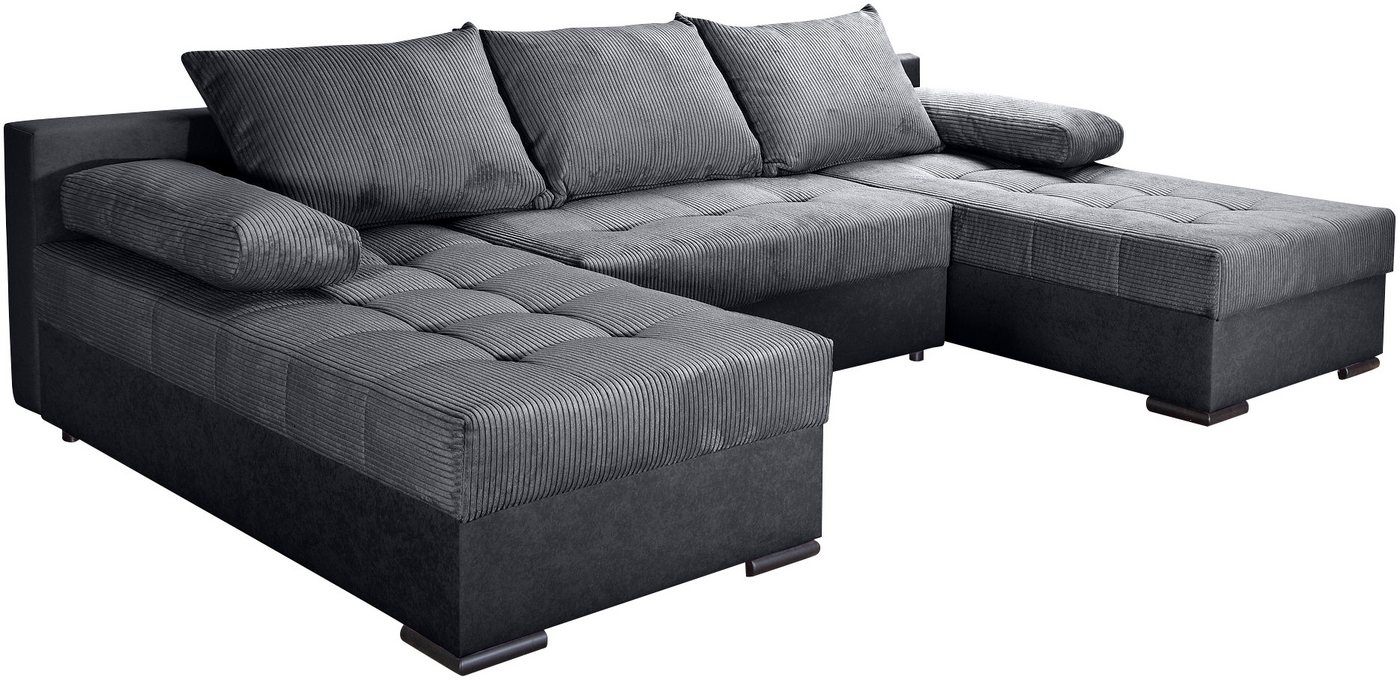 COLLECTION AB Wohnlandschaft Josy U-Form, B: 269 cm, auch in Cord, Schlaffunktion & Bettkasten, Federkern – Bild 4 von 5