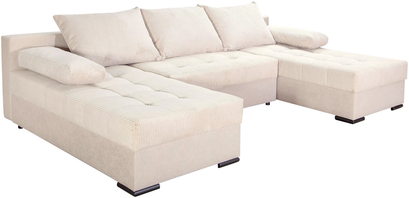 COLLECTION AB Wohnlandschaft Josy U-Form, B: 269 cm, auch in Cord, Schlaffunktion & Bettkasten, Federkern – Bild 4 von 5