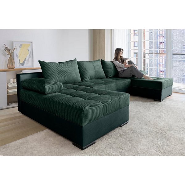 COLLECTION AB Wohnlandschaft Josy U-Form, B: 269 cm, auch in Cord, Schlaffunktion & Bettkasten, Federkern