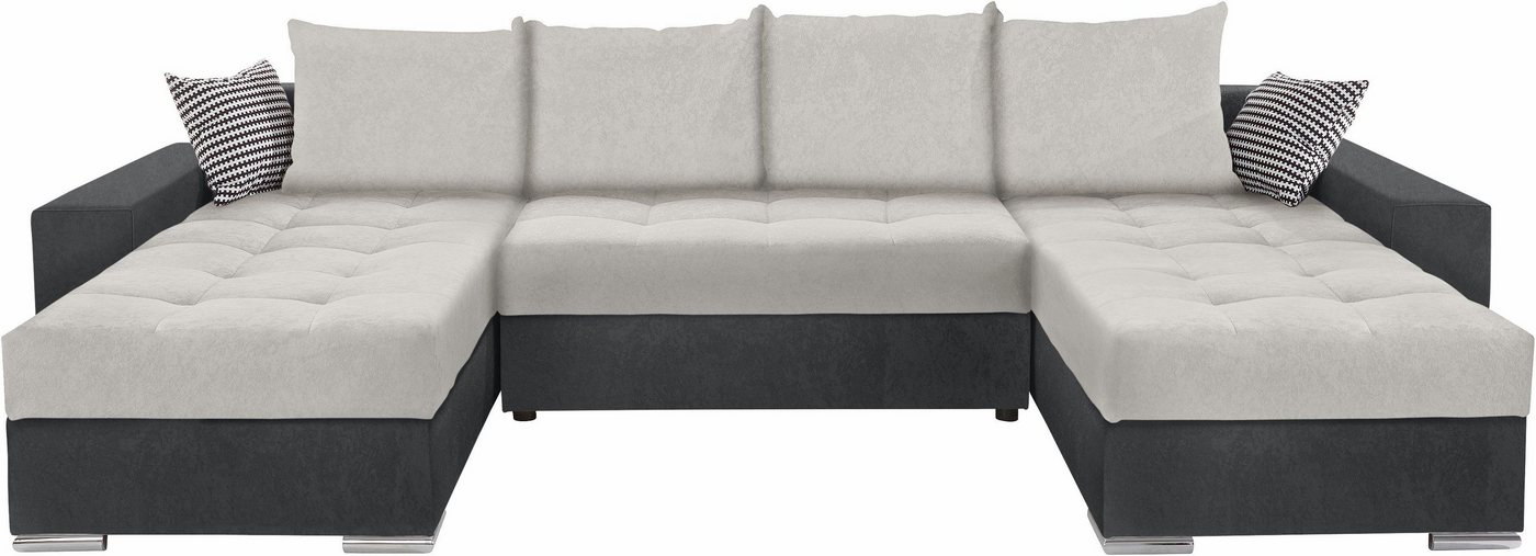 COLLECTION AB Wohnlandschaft Josy XL U-Form, Breite: 313 cm, Liegefl. 137x266 cm, Schlaffunktion, Bettkasten & 2 Zierkissen, Federkern – Bild 2 von 5