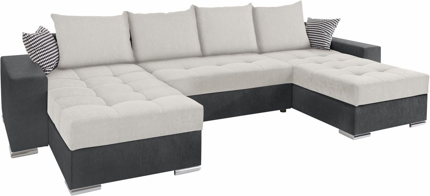 COLLECTION AB Wohnlandschaft Josy XL U-Form, Breite: 313 cm, Liegefl. 137x266 cm, Schlaffunktion, Bettkasten & 2 Zierkissen, Federkern – Bild 5 von 5