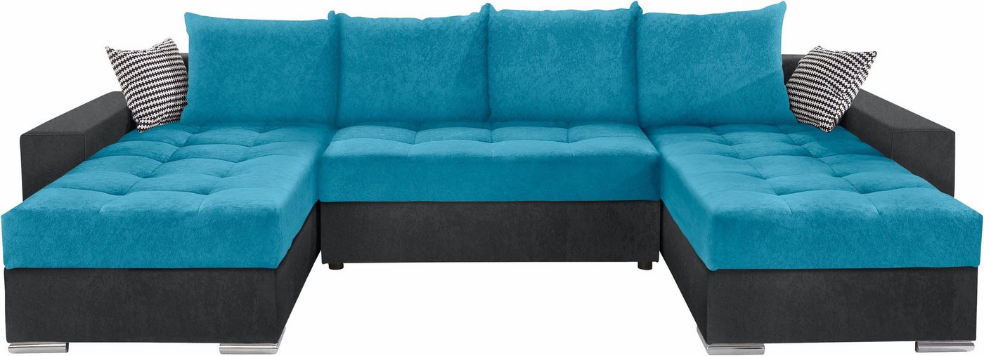 COLLECTION AB Wohnlandschaft Josy XL U-Form, Breite: 313 cm, Liegefl. 137x266 cm, Schlaffunktion, Bettkasten & 2 Zierkissen, Federkern – Bild 2 von 5