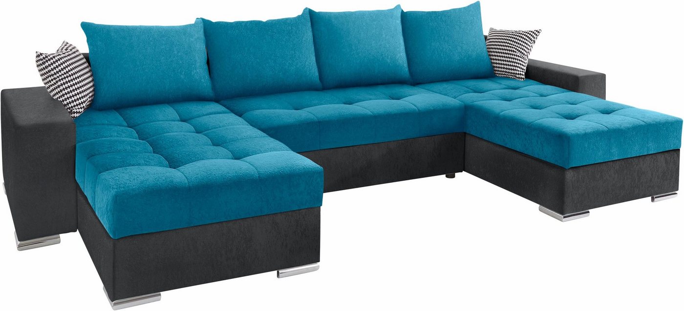 COLLECTION AB Wohnlandschaft Josy XL U-Form, Breite: 313 cm, Liegefl. 137x266 cm, Schlaffunktion, Bettkasten & 2 Zierkissen, Federkern – Bild 5 von 5