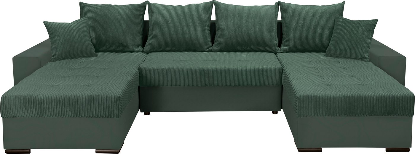 COLLECTION AB Wohnlandschaft Josy XL U-Form, B: 313 cm in Cord, Cord-Mix, Schlaffunktion, Bettkasten & 2 Zierkissen, Federkern – Bild 2 von 5