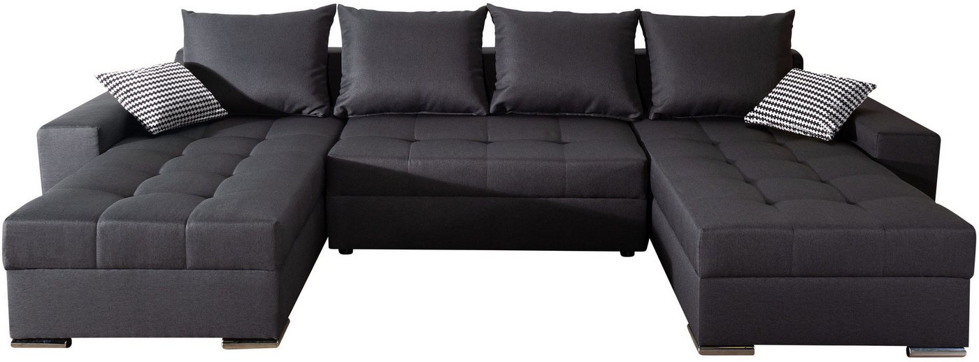 COLLECTION AB Wohnlandschaft Josy XL U-Form, Breite: 313 cm, Liegefl. 137x266 cm, Schlaffunktion, Bettkasten & 2 Zierkissen, Federkern – Bild 2 von 5