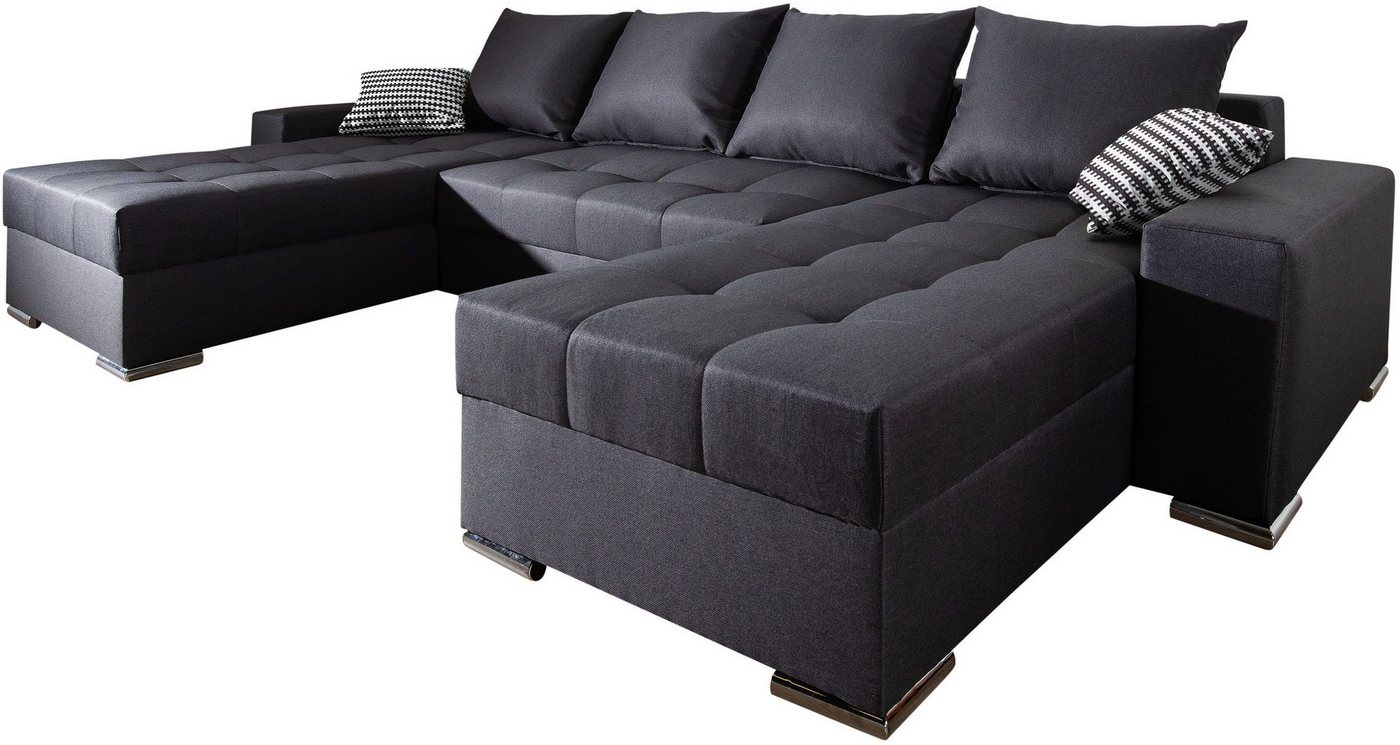 COLLECTION AB Wohnlandschaft Josy XL U-Form, Breite: 313 cm, Liegefl. 137x266 cm, Schlaffunktion, Bettkasten & 2 Zierkissen, Federkern – Bild 5 von 5