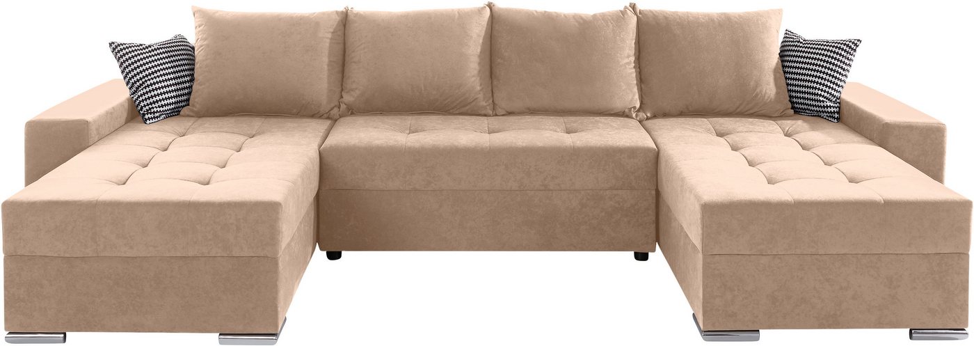 COLLECTION AB Wohnlandschaft Josy XL U-Form, Breite: 313 cm, Liegefl. 137x266 cm, Schlaffunktion, Bettkasten & 2 Zierkissen, Federkern – Bild 2 von 5