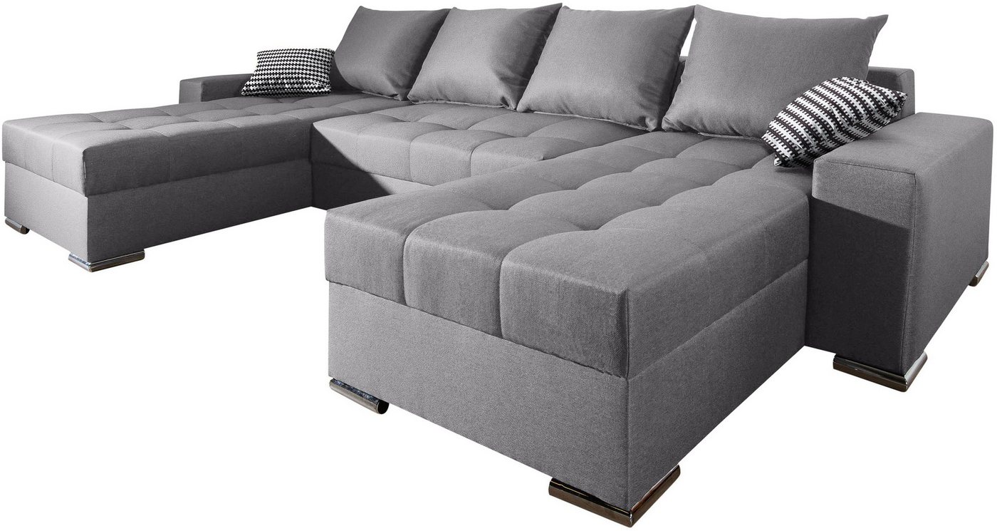 COLLECTION AB Wohnlandschaft Josy XL U-Form, Breite: 313 cm, Liegefl. 137x266 cm, Schlaffunktion, Bettkasten & 2 Zierkissen, Federkern – Bild 5 von 5