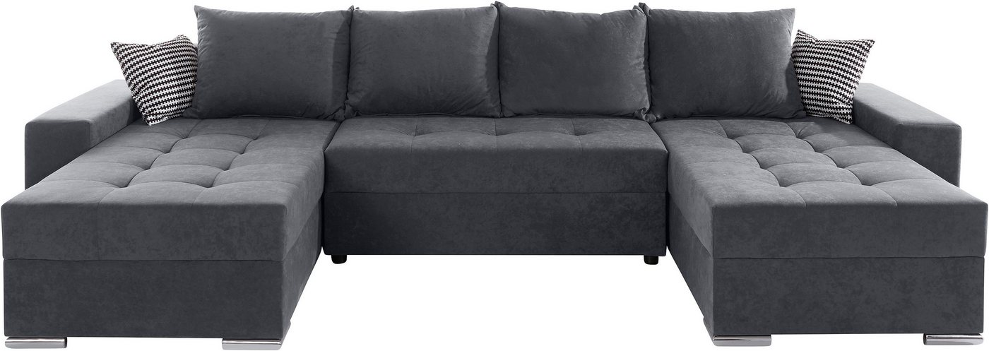 COLLECTION AB Wohnlandschaft Josy XL U-Form, Breite: 313 cm, Liegefl. 137x266 cm, Schlaffunktion, Bettkasten & 2 Zierkissen, Federkern – Bild 2 von 5