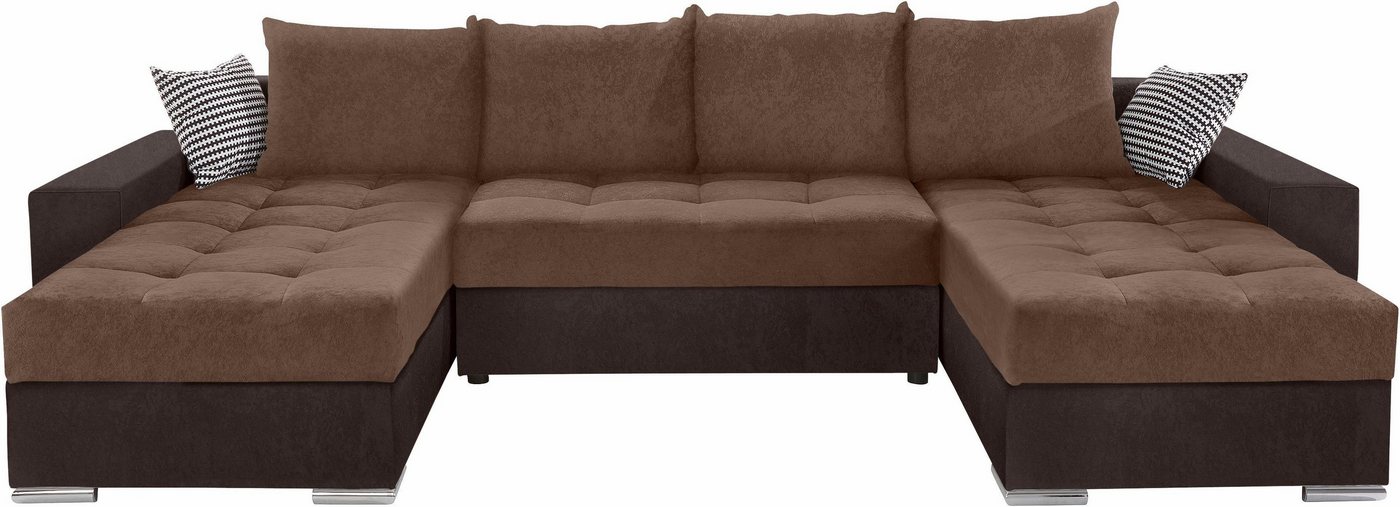COLLECTION AB Wohnlandschaft Josy XL U-Form, Breite: 313 cm, Liegefl. 137x266 cm, Schlaffunktion, Bettkasten & 2 Zierkissen, Federkern – Bild 2 von 5