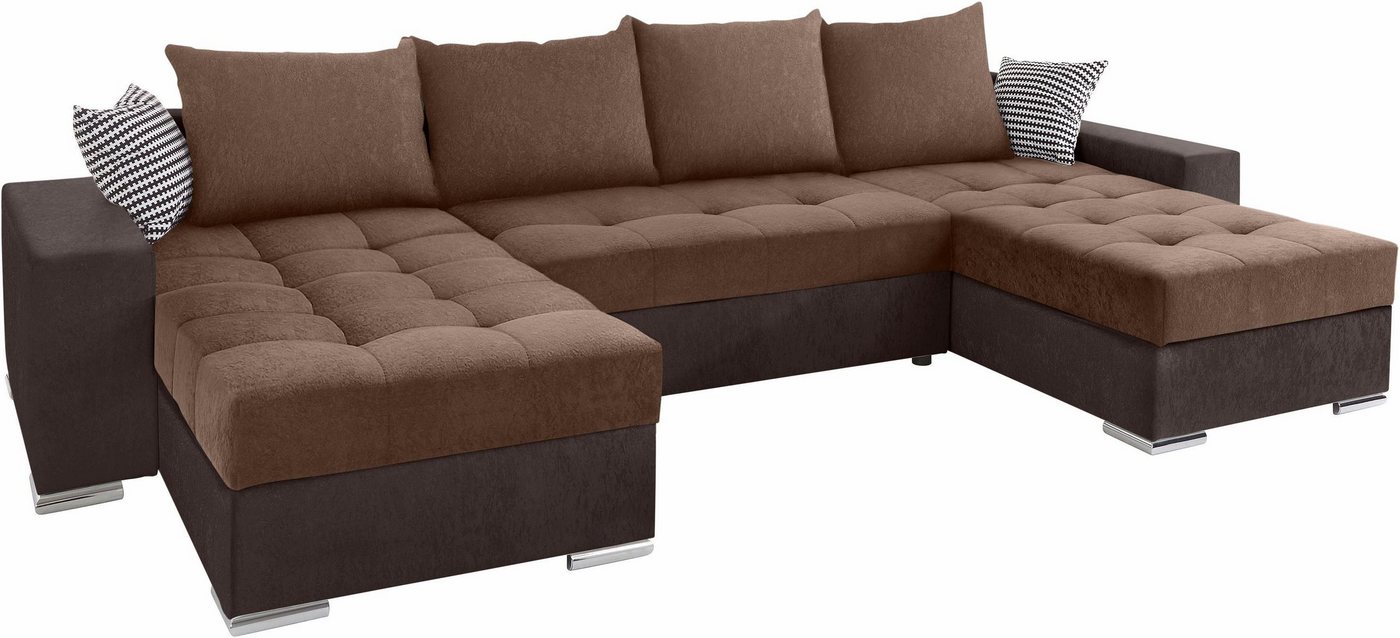 COLLECTION AB Wohnlandschaft Josy XL U-Form, Breite: 313 cm, Liegefl. 137x266 cm, Schlaffunktion, Bettkasten & 2 Zierkissen, Federkern – Bild 5 von 5