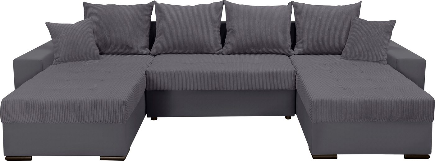 COLLECTION AB Wohnlandschaft Josy XL U-Form, B: 313 cm in Cord, Cord-Mix, Schlaffunktion, Bettkasten & 2 Zierkissen, Federkern – Bild 2 von 5
