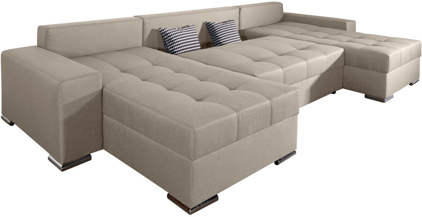 COLLECTION AB Wohnlandschaft Josy XL U-Form, Breite: 313 cm, Liegefl. 137x266 cm, Schlaffunktion, Bettkasten & 2 Zierkissen, Federkern – Bild 5 von 5