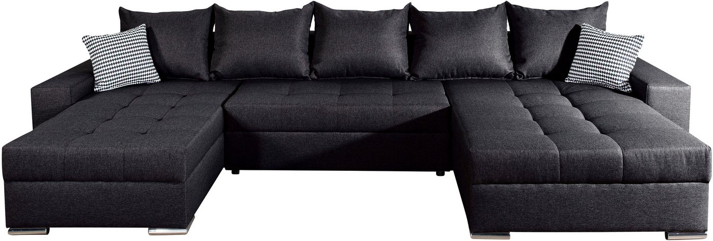 COLLECTION AB Wohnlandschaft Josy XXL U-Form, B: 333 cm, mit 2 Recamieren 77 & 97 cm, Schlaffunktion, Bettkasten & 2 Zierkissen, Federkern – Bild 2 von 5
