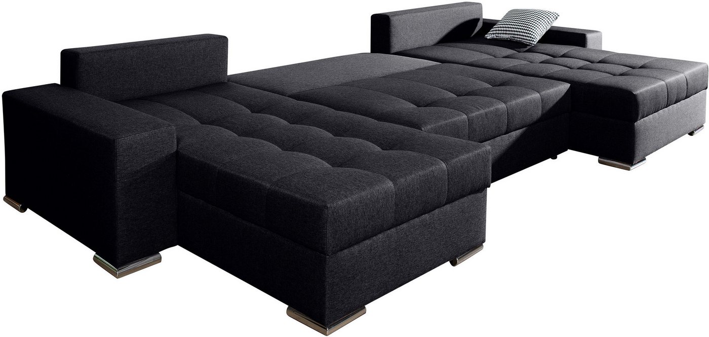 COLLECTION AB Wohnlandschaft Josy XXL U-Form, B: 333 cm, mit 2 Recamieren 77 & 97 cm, Schlaffunktion, Bettkasten & 2 Zierkissen, Federkern – Bild 5 von 5