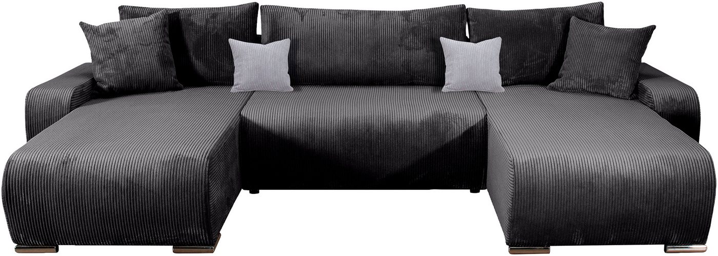 COLLECTION AB Wohnlandschaft Paola U-Form, B: 314 cm, Schlaffunktion, Bettkasten & 4 Zierkissen, Federkern – Bild 2 von 5
