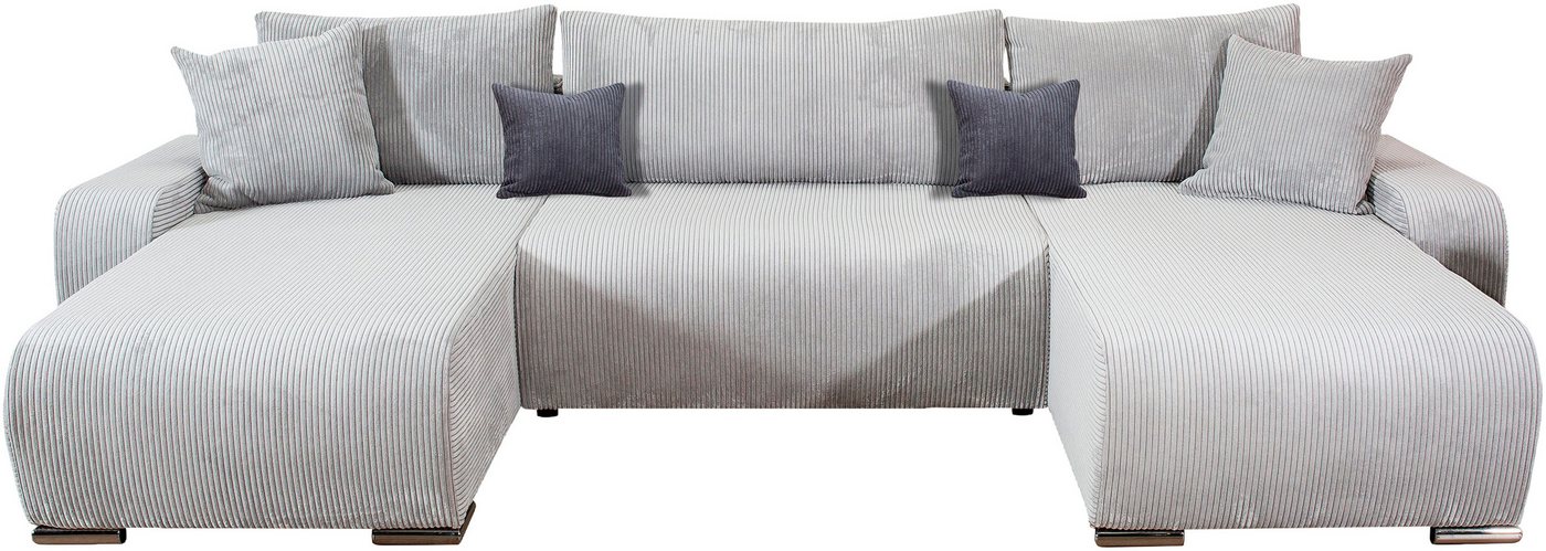 COLLECTION AB Wohnlandschaft Paola U-Form, B: 314 cm, Schlaffunktion, Bettkasten & 4 Zierkissen, Federkern – Bild 2 von 5