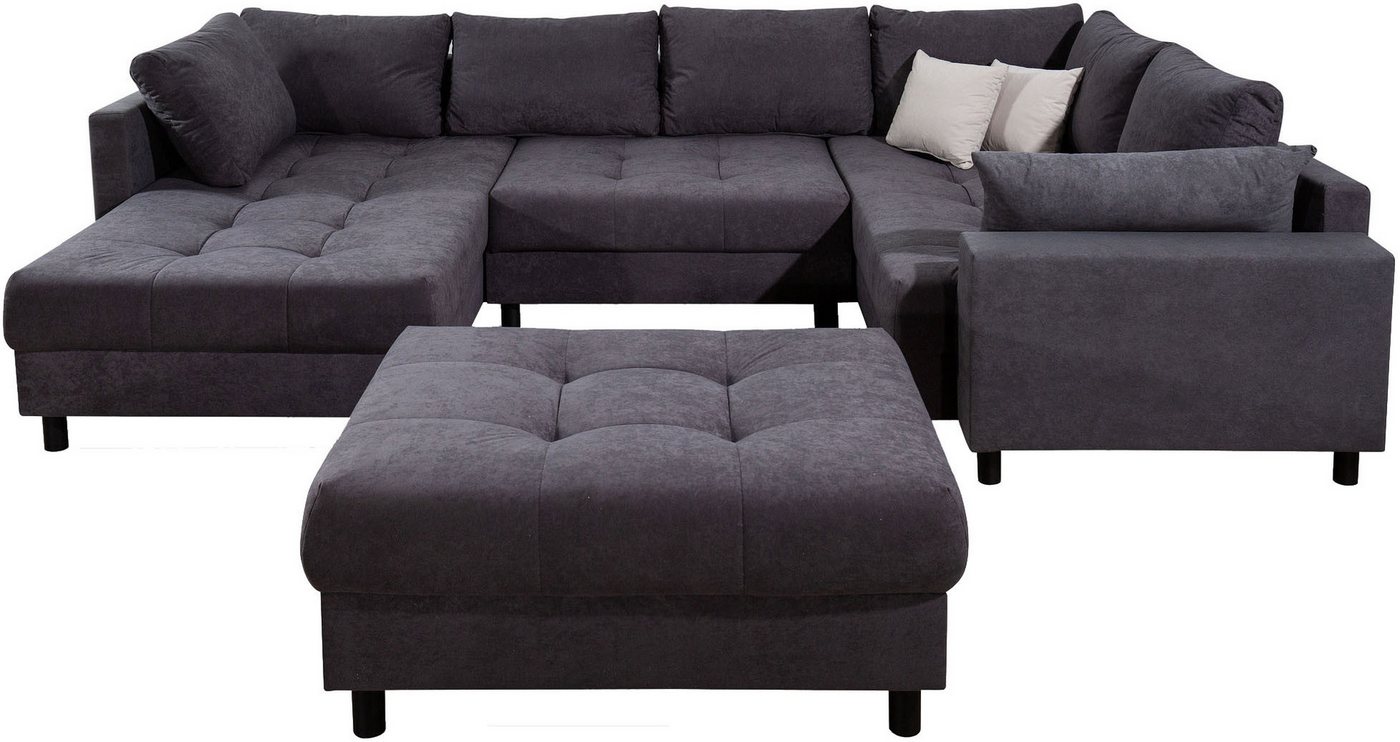 COLLECTION AB Wohnlandschaft Toni U-Form, B: 298 cm, Set: Sofa & Hocker, 2 Zierkissen, Federkern – Bild 2 von 5