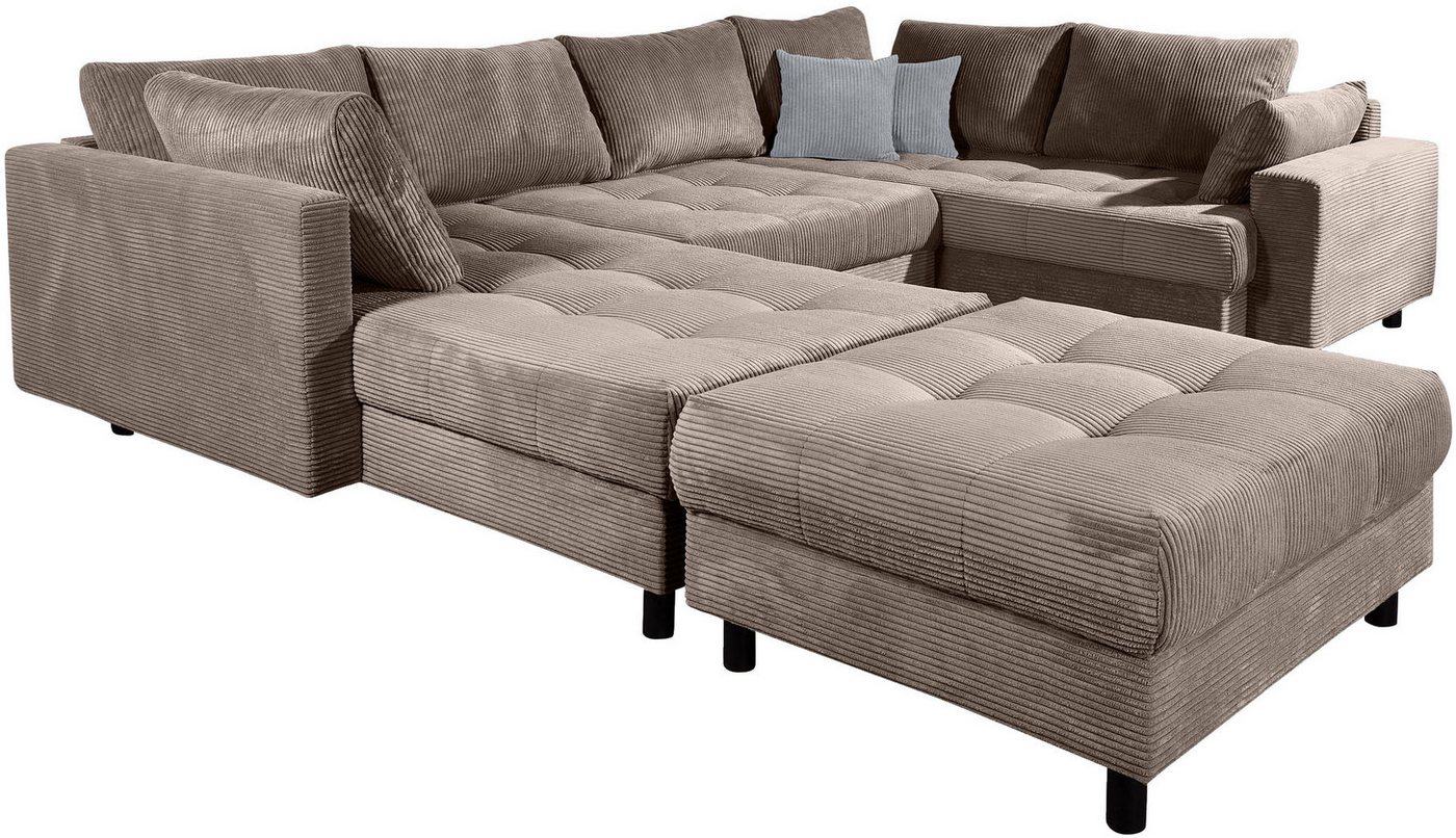 COLLECTION AB Wohnlandschaft Toni U-Form, B: 298 cm, Set: Sofa & Hocker, 2 Zierkissen, Federkern – Bild 5 von 5