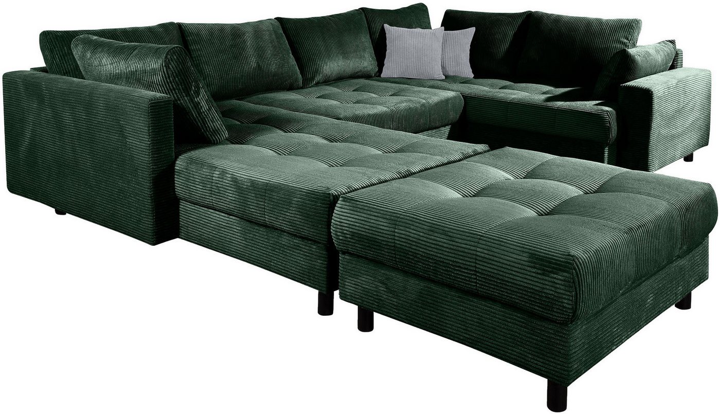 COLLECTION AB Wohnlandschaft Toni U-Form, B: 298 cm, Set: Sofa & Hocker, 2 Zierkissen, Federkern – Bild 5 von 5
