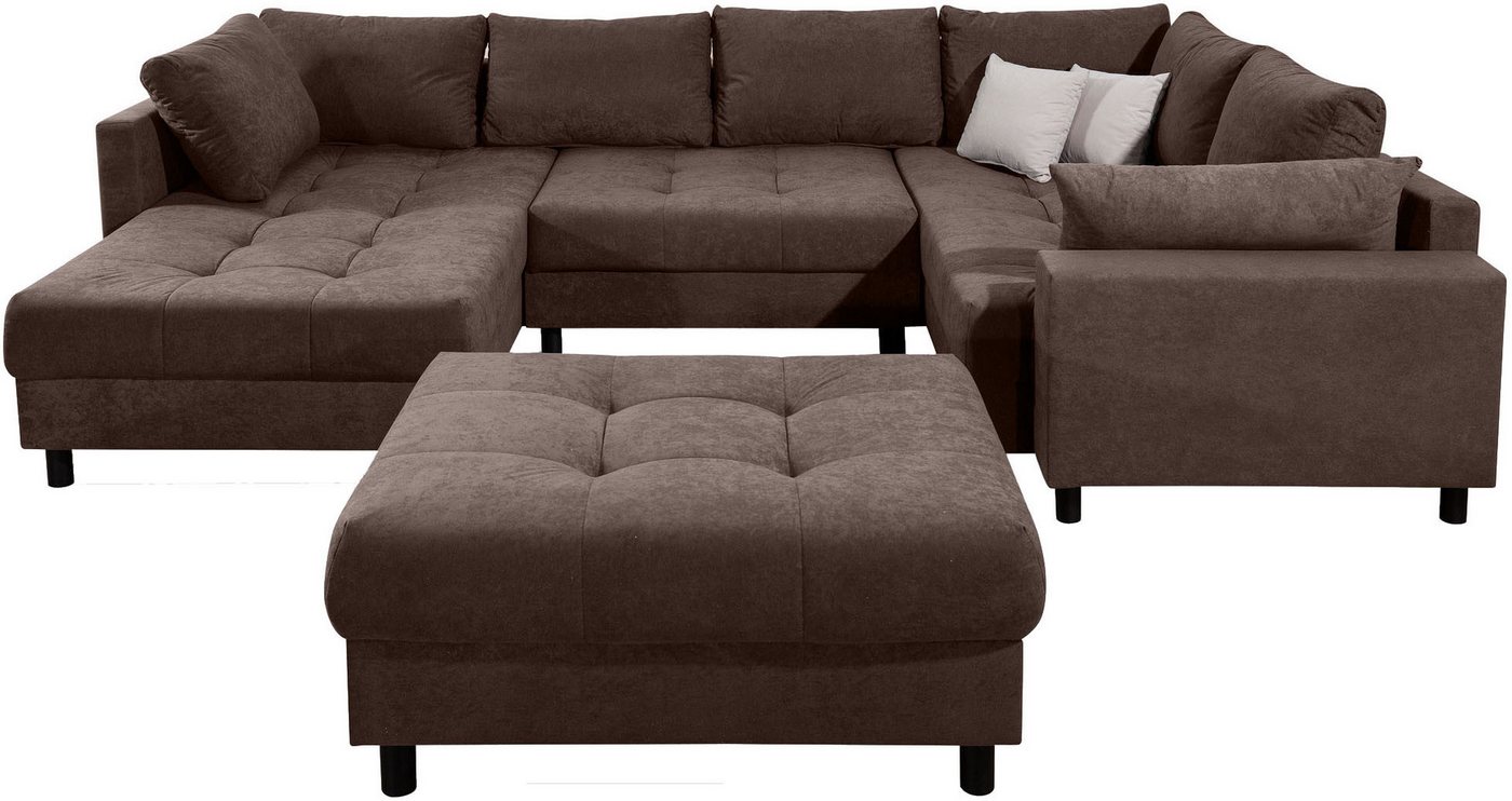 COLLECTION AB Wohnlandschaft Toni U-Form, B: 298 cm, Set: Sofa & Hocker, 2 Zierkissen, Federkern – Bild 2 von 5