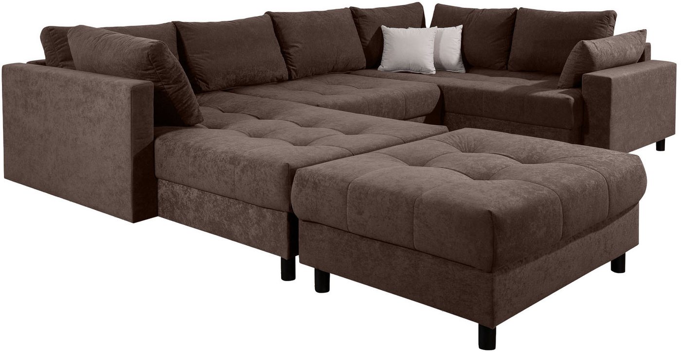 COLLECTION AB Wohnlandschaft Toni U-Form, B: 298 cm, Set: Sofa & Hocker, 2 Zierkissen, Federkern – Bild 4 von 5