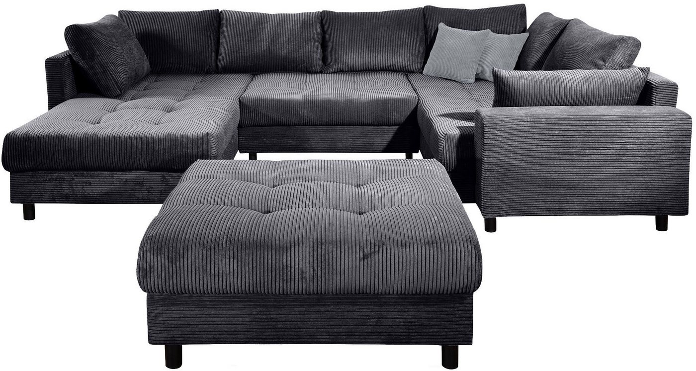 COLLECTION AB Wohnlandschaft Toni U-Form, B: 298 cm, Set: Sofa & Hocker, 2 Zierkissen, Federkern – Bild 2 von 5
