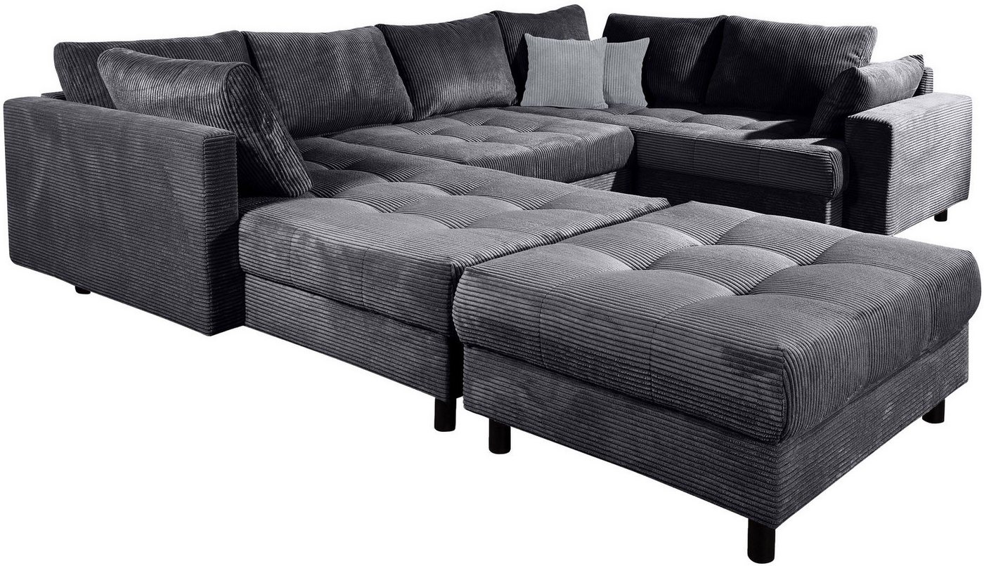 COLLECTION AB Wohnlandschaft Toni U-Form, B: 298 cm, Set: Sofa & Hocker, 2 Zierkissen, Federkern – Bild 5 von 5