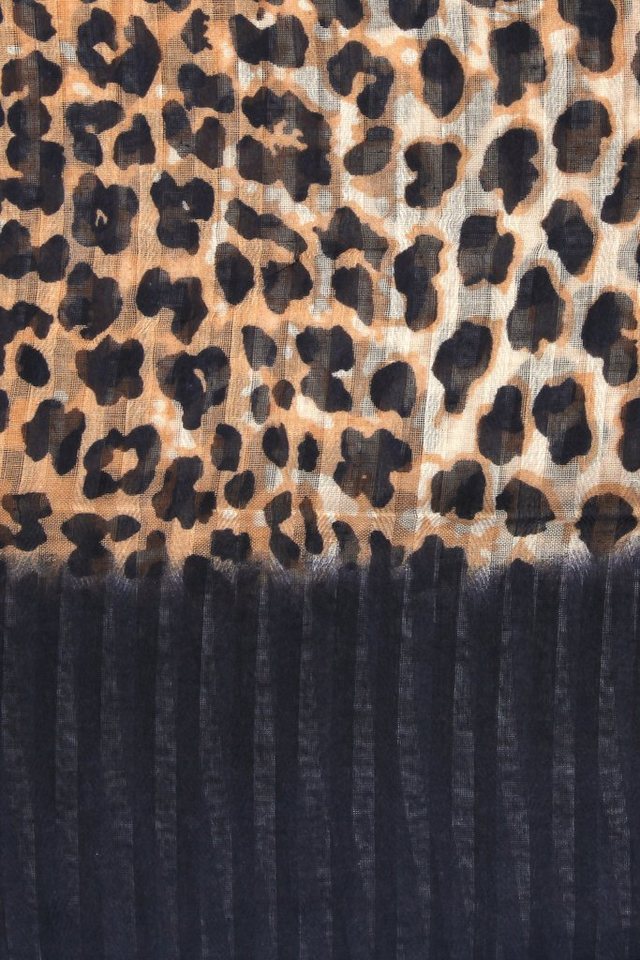 COLLEZIONE ALESSANDRO Modeschal Aurea, (1-St), mit Leopardenmuster und schwarzer Umrandung – Bild 3 von 3