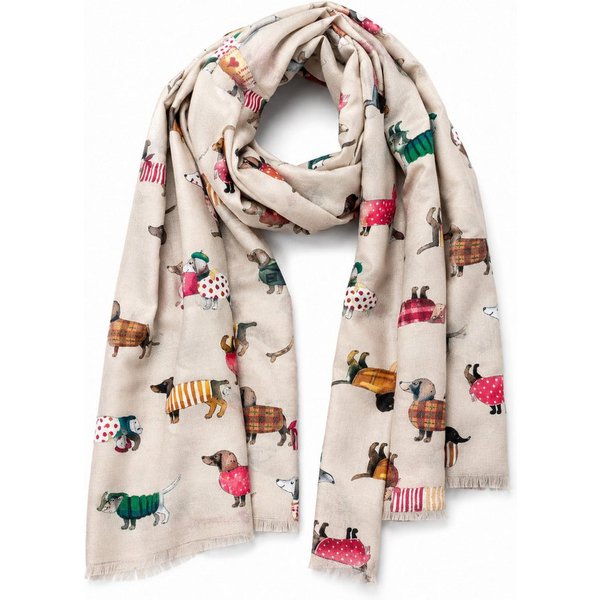 COLLEZIONE ALESSANDRO Modeschal Bodo, (1-St), warmer Winterschal mit Dackel-Print