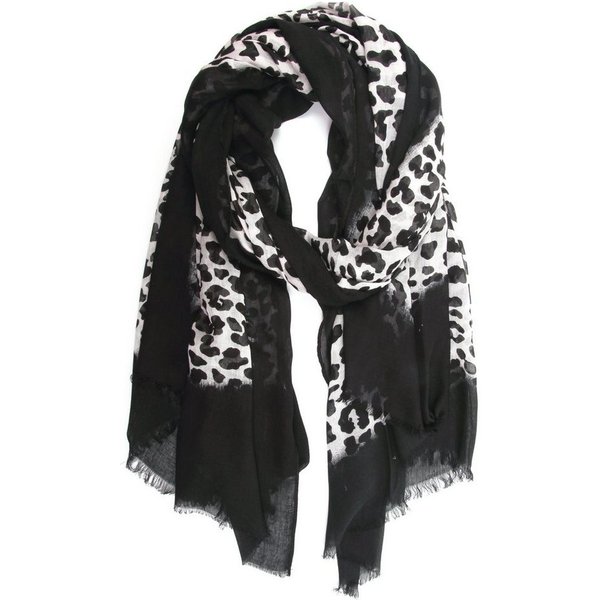 COLLEZIONE ALESSANDRO Modeschal Lina, (1-St), mit Leopardenmuster und schwarzer Umrandung