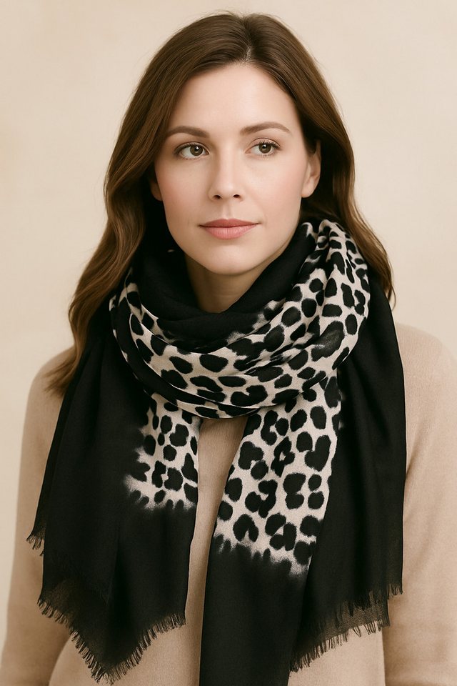 COLLEZIONE ALESSANDRO Modeschal Lina, (1-St), mit Leopardenmuster und schwarzer Umrandung – Bild 4 von 4