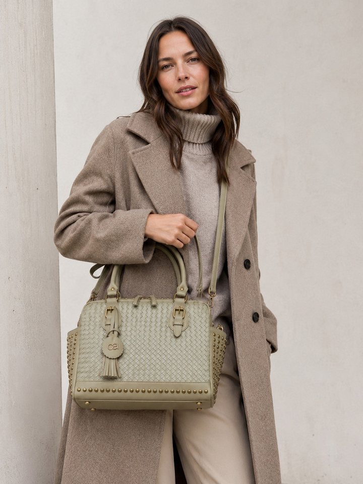 COLLEZIONE ALESSANDRO Schultertasche Berlin, mit Nieten und Flechtung – Bild 2 von 4