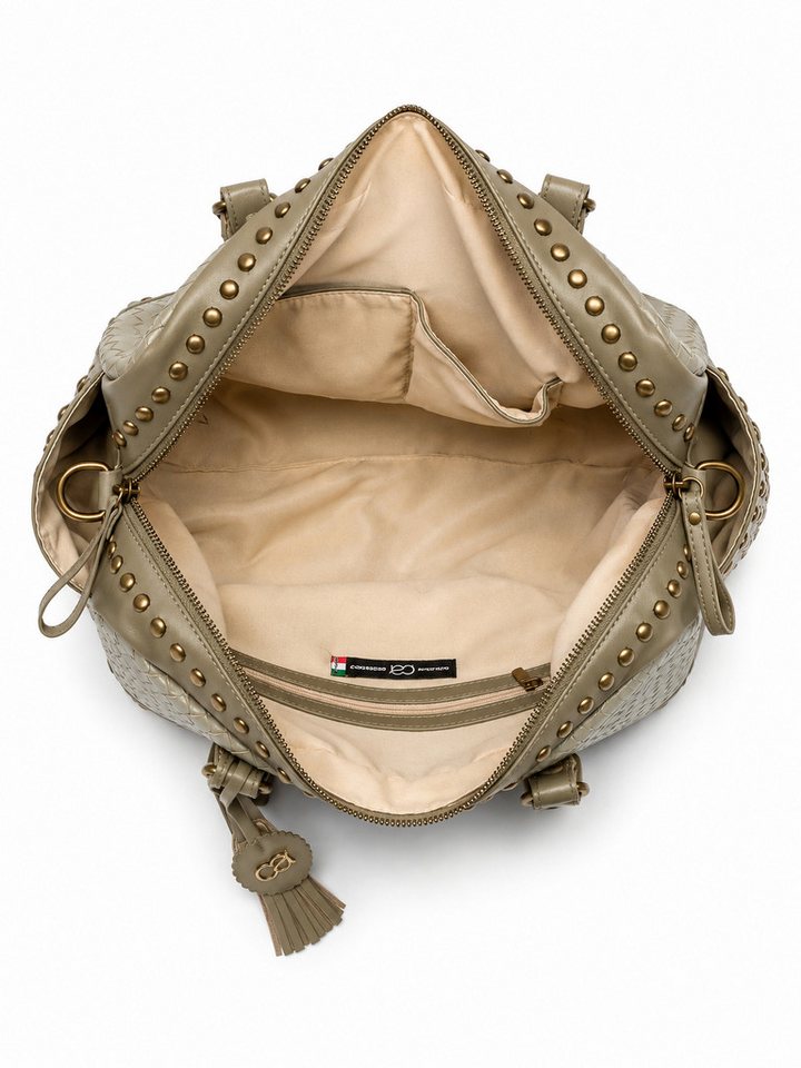 COLLEZIONE ALESSANDRO Schultertasche Berlin, mit Nieten und Flechtung – Bild 3 von 4