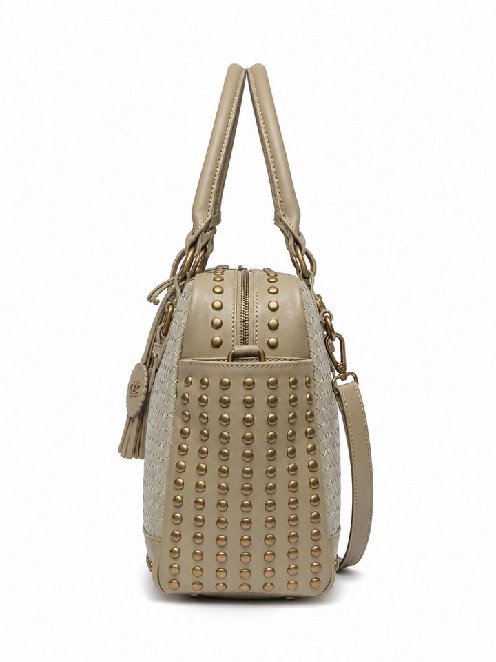 COLLEZIONE ALESSANDRO Schultertasche Berlin, mit Nieten und Flechtung – Bild 4 von 4