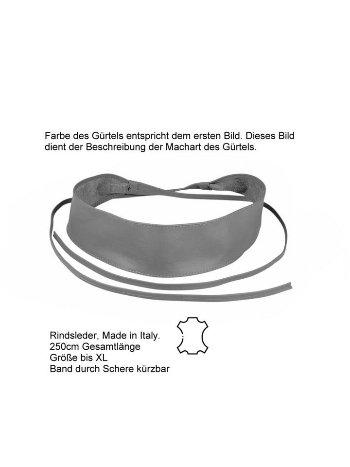 COLLEZIONE ALESSANDRO Taillengürtel Alpha zum Binden, aus Rindsleder, ca. 250cm Länge – Bild 4 von 5