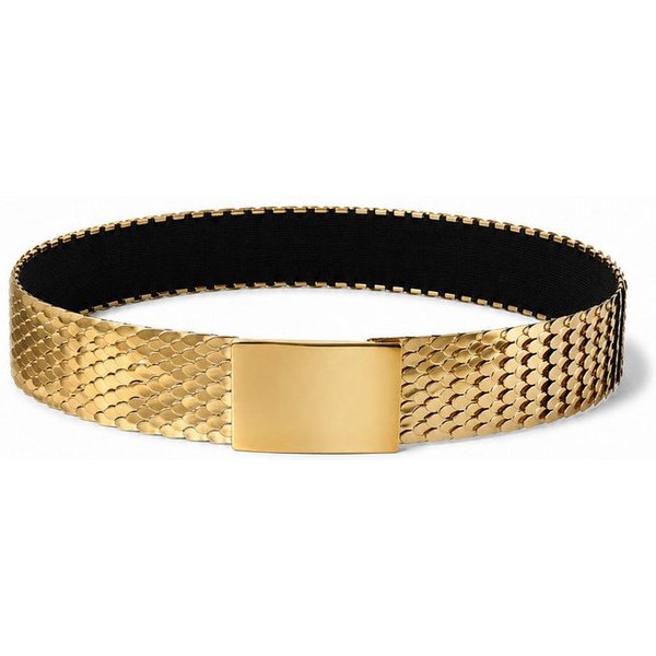 COLLEZIONE ALESSANDRO Taillengürtel Krokolux elastischer Schuppengürtel in Gold