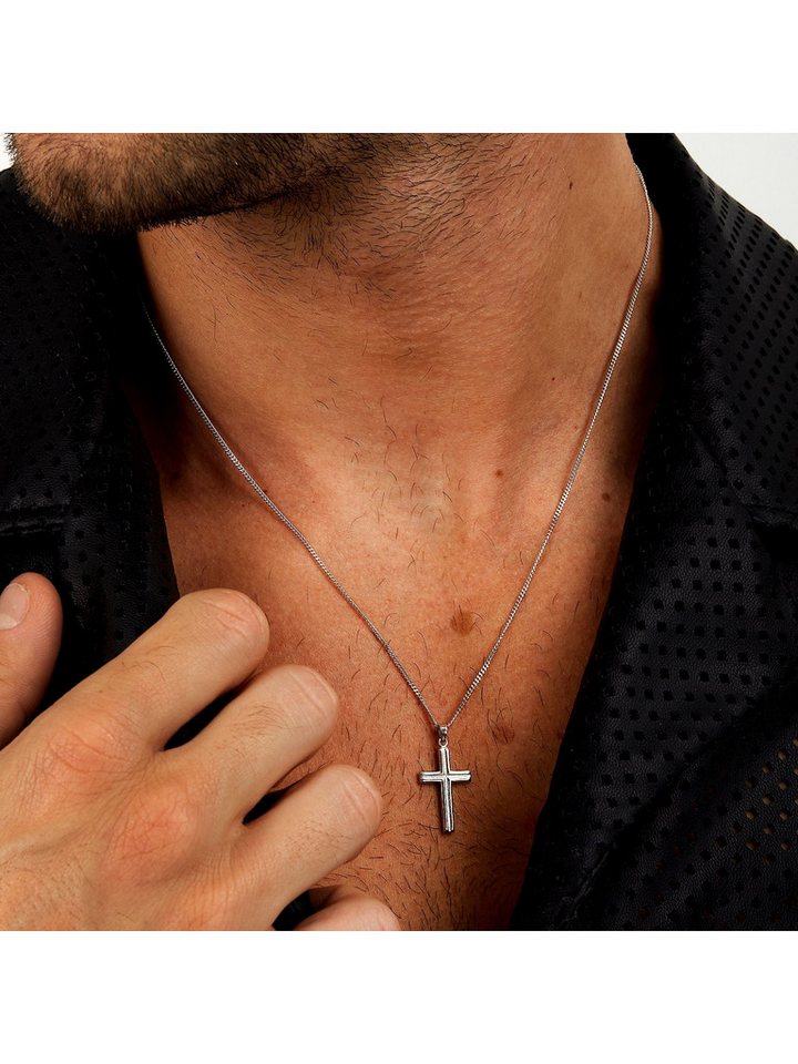 CHRIST Collier CHRIST Herren-Kette 925er Silber, recycelt Kreuz – Bild 5 von 5