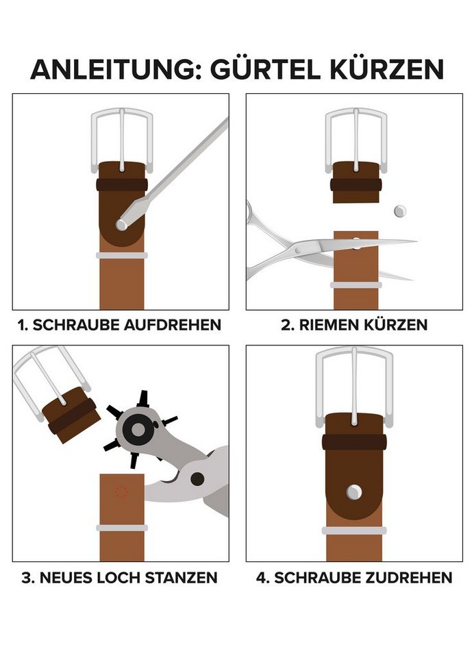 COLOGNEBELT Ledergürtel A4-SL echtes Leder – Bild 4 von 5
