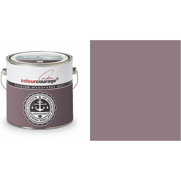 colourcourage Vollton- und Abtönfarbe 2,5 Liter Colourcourage Premium Wandfarbe Dark Aubergine Lila