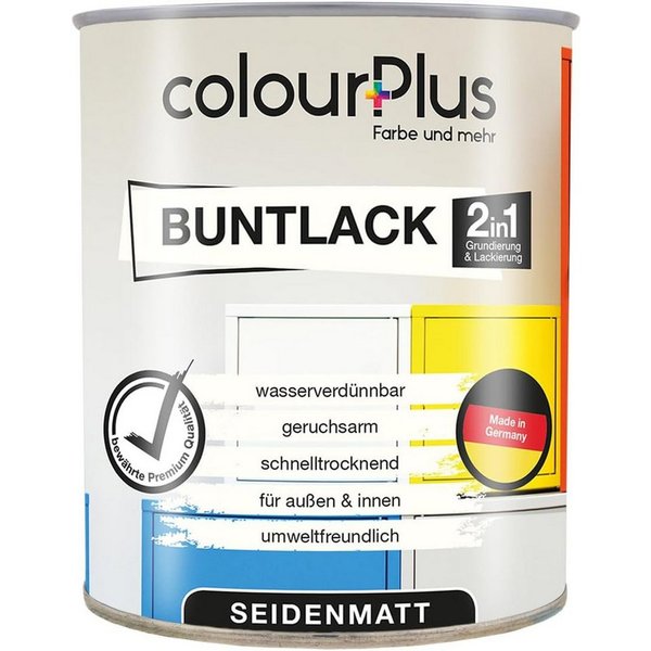 ColourPlus Acryl-Buntlack Buntlack, 2in1 Holzfarbe & Lack, wasserverdünnbar, ohne Grundierung, ergiebig