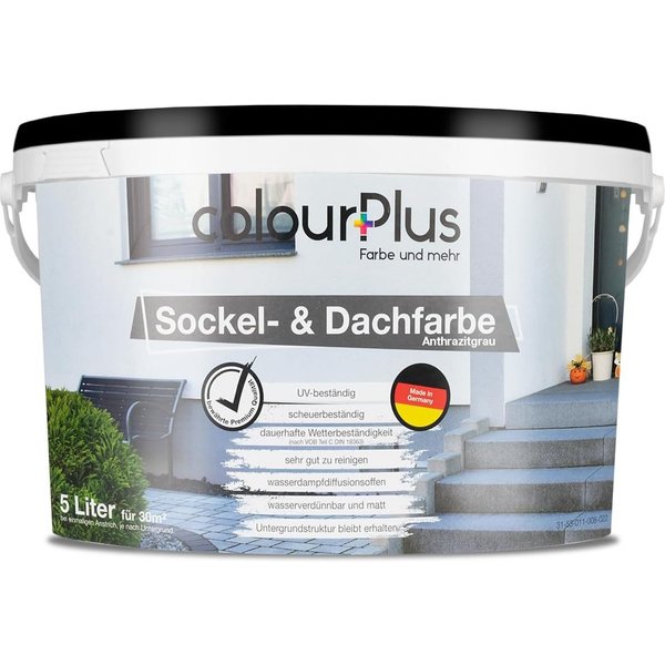 ColourPlus Dachfarbe Sockel- & Dachfarbe, hochdeckend, wetterbeständig, UV-stabil, wasserdampfdiffusionsfähig