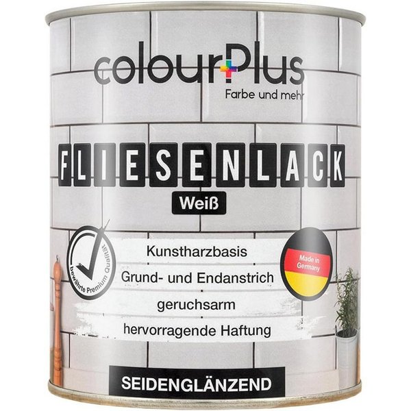 ColourPlus Fliesenlack Fliesenlack für Küche & Bad, Wand- & Bodenfliesen, hochdeckend, wasserbeständig, für Feuchträume, überstreichbar